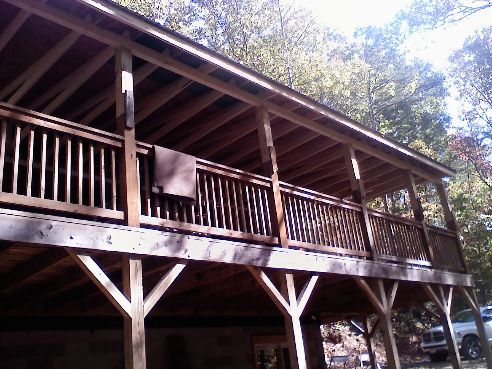 Timber framing under a new elevated porch and deck — Roof Leak Repair in Peshtigo by Roofing Brothers